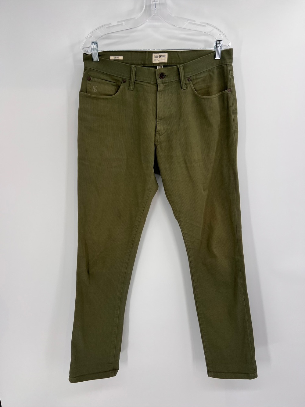Todd Snyder chino pants slim fit textured green 32x32